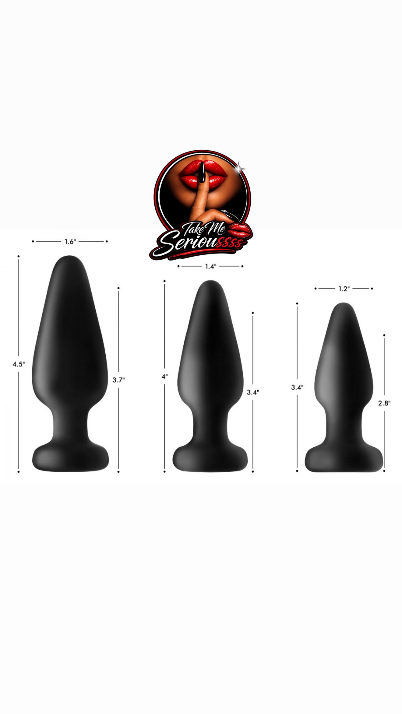 THREE PACK LIGHT UP ANAL BUTT PLUGS, BLACK