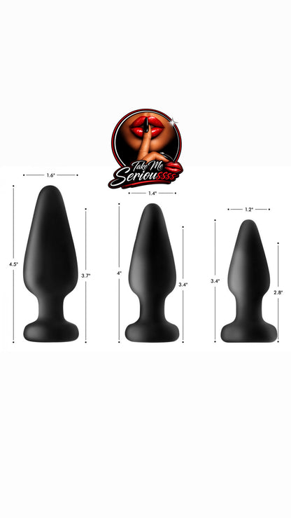 THREE PACK LIGHT UP ANAL BUTT PLUGS, BLACK