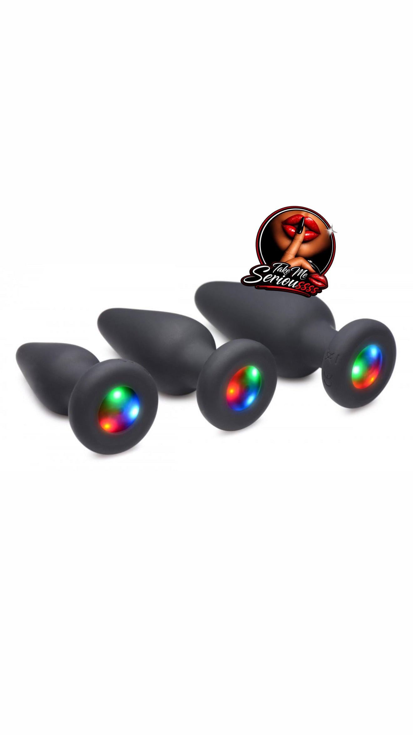 THREE PACK LIGHT UP ANAL BUTT PLUGS, BLACK
