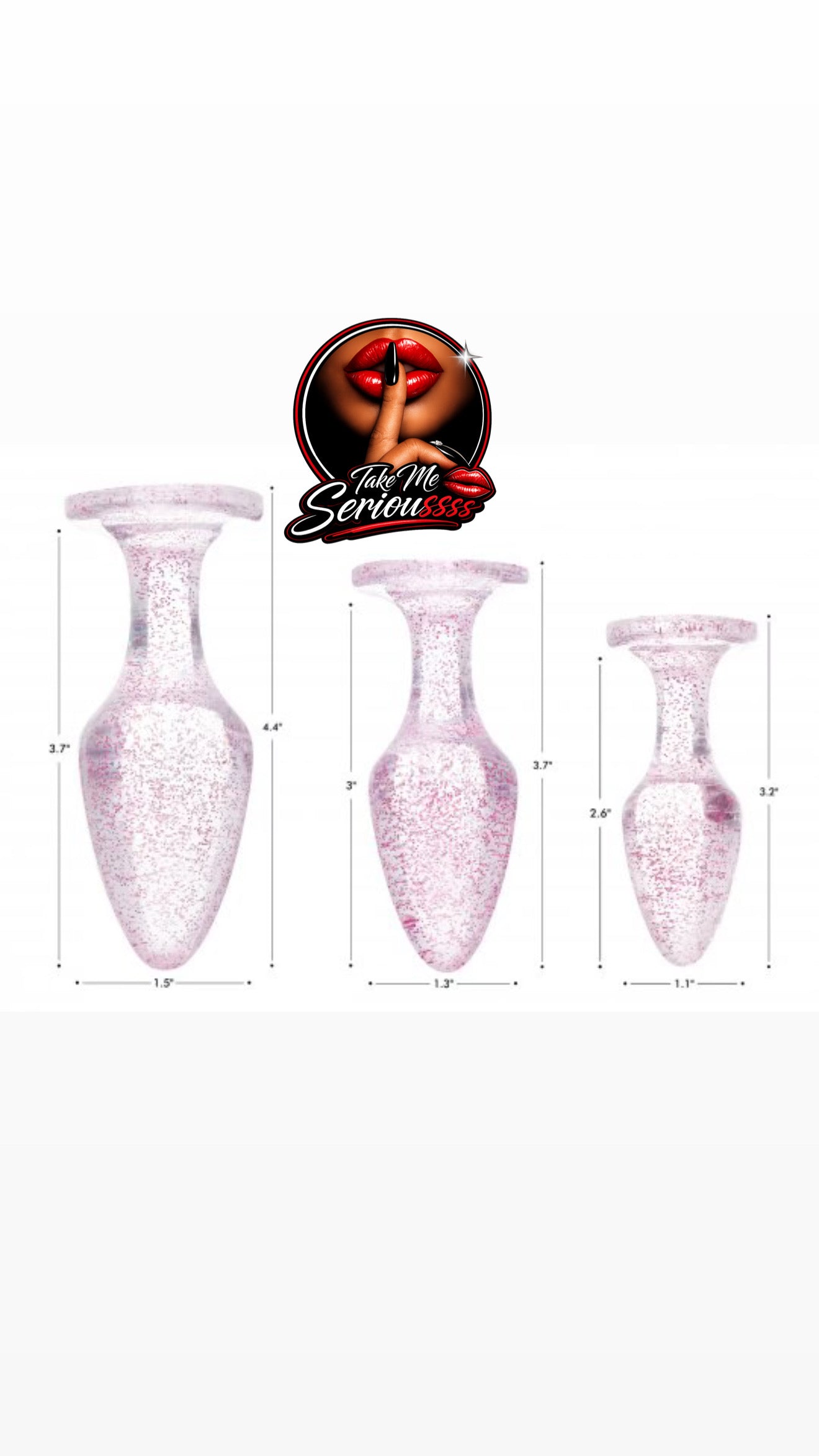 PINK GLITTER ANAL  PLUGS 3PACK