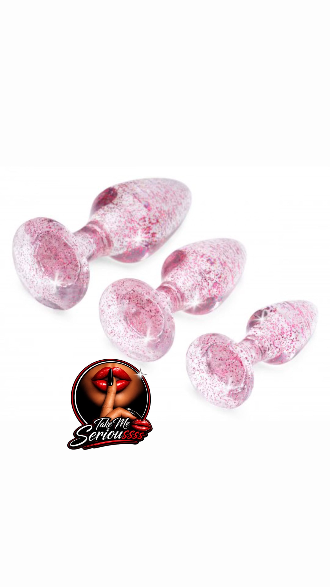 PINK GLITTER ANAL  PLUGS 3PACK