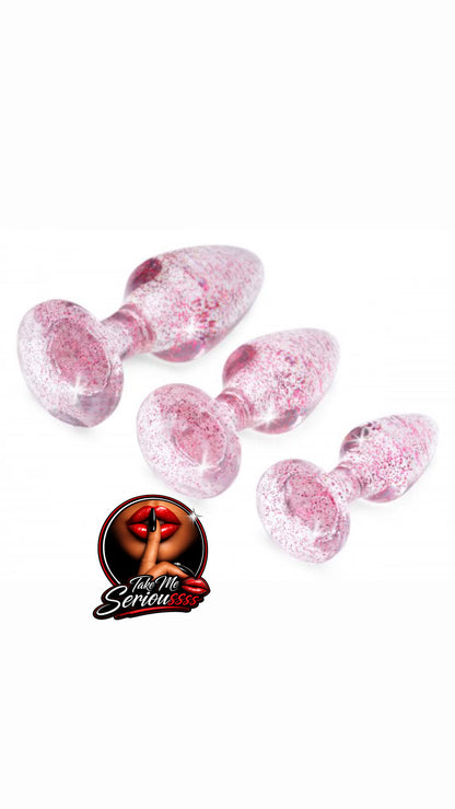 PINK GLITTER ANAL  PLUGS 3PACK