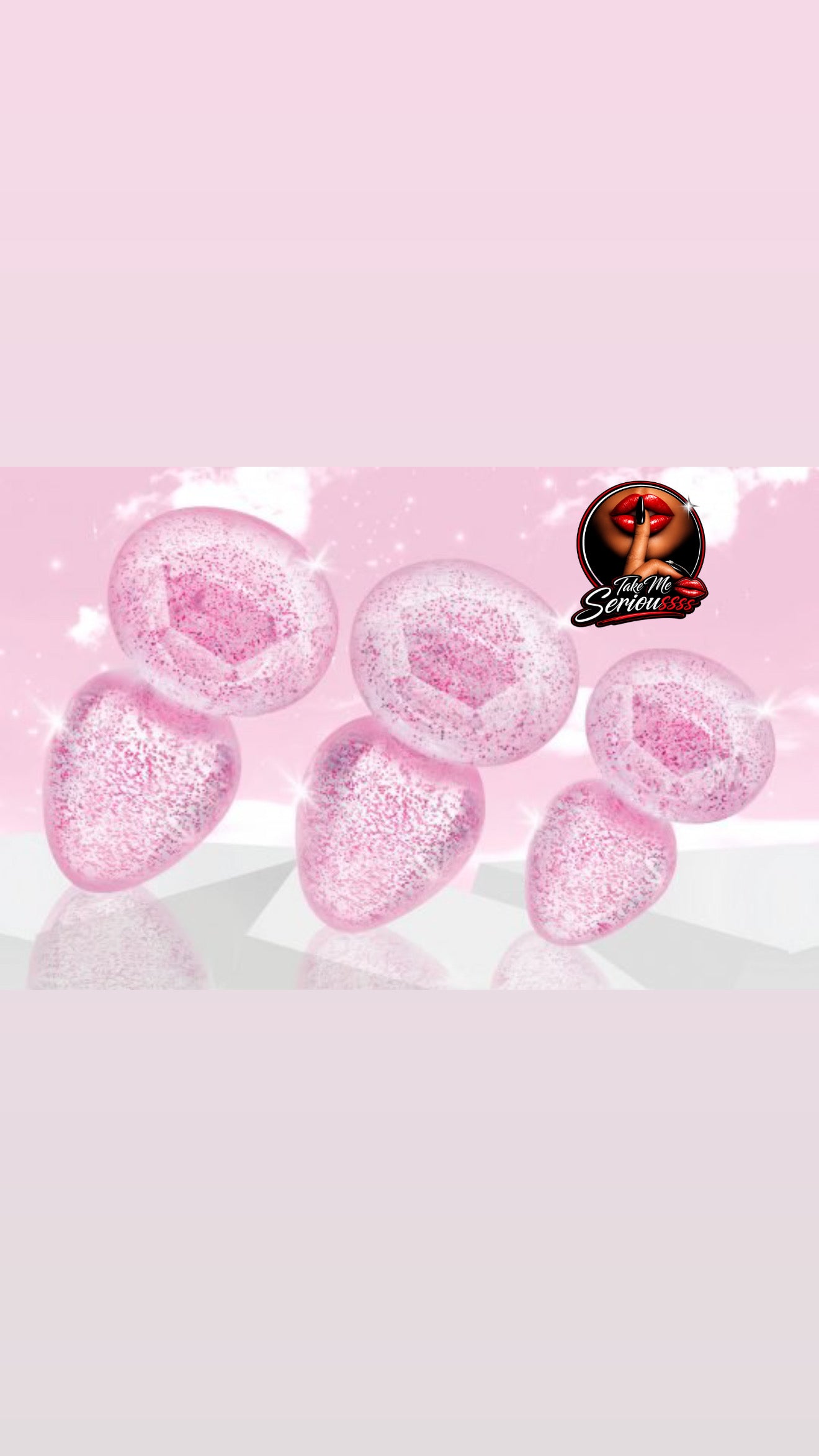 PINK GLITTER ANAL  PLUGS 3PACK